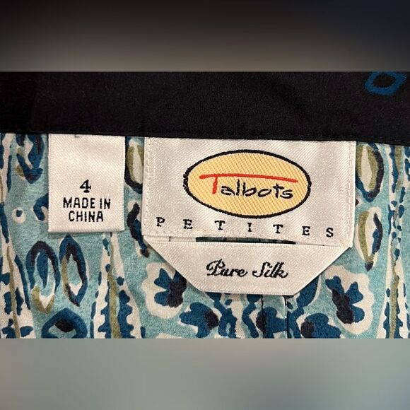 Talbots true wrap midi length silk blue floral skirt size 4 Petite - Picture 6 of 8